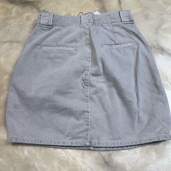 IRO PARIS FRANCE Pleated Senti Gray Denim Skirt 20s NWT 36 - Picture 9 of 13